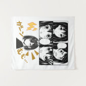 感情的なアニメグリッド。BGなし タペストリー (正面(横))