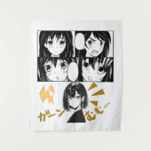 感情的なアニメグリッド。BGなし タペストリー (正面)