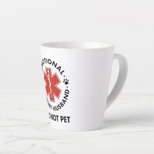 感情的なサポートの夫がペットではない カフェラテマグ (右アングル)