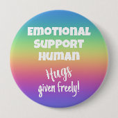 感情的なサポートヒューマンハグレインボーボタン 缶バッジ (正面)