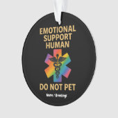 感情的なサポート人間がペットではない面白いハロウィーン オーナメント (正面)