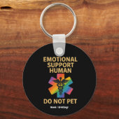 感情的なサポート人間がペットではない面白いハロウィーン キーホルダー (正面)