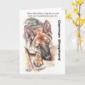 "感情的なジャーマン・シェパード犬" カード (黄色い花)