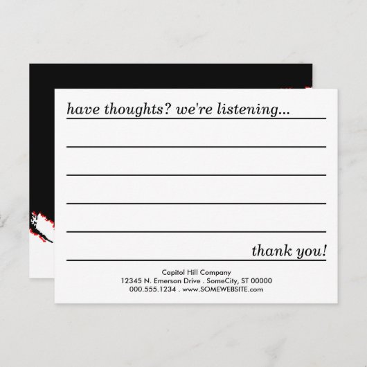 感情的なスタイルのコメントカード ポストカード (正面/裏面)