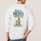 感情的なトリビュートTee:常に私のヒーロー💙 Tシャツ (裏面)