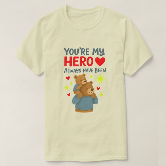 感情的なトリビュートTee:常に私のヒーロー💙 Tシャツ (デザイン正面)