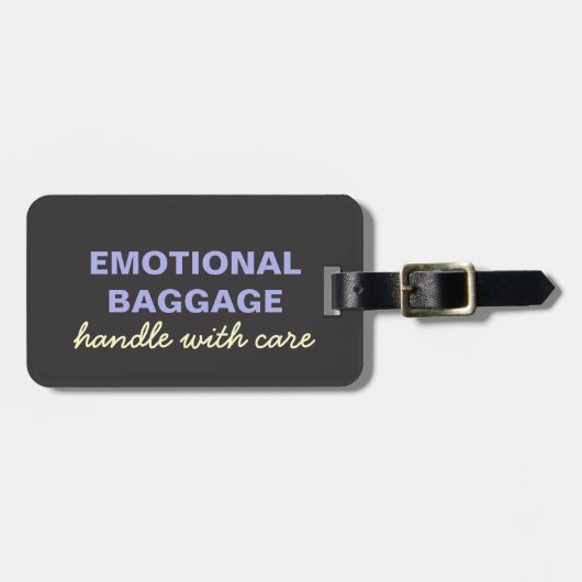 感情的な手荷物:ハンドル付気に – 紫黄 ラゲッジタグ (正面横)