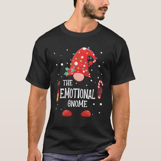 感情的な格言に一致する家族クリスマスグノーム Tシャツ (正面)