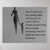 感情的な絆:母と子の木炭のスケッチ ポスター (正面)