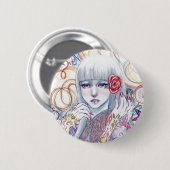 感情的な花ボタン 缶バッジ (正面&裏面)