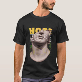 感情的な言葉を持つギリシャの頭像( HOPE ) Tシャツ