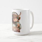 感情的にオフライン ハイランドコウのグラフィック コーヒーマグカップ (正面右)