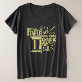 感情的に安定した状況的混乱のマインドセット D プラスサイズTシャツ