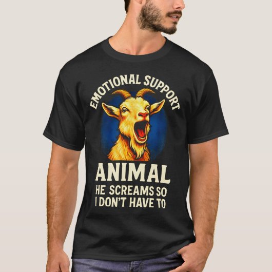 感情的サポート動物 - 笑えるヤギ Tシャツ (正面)