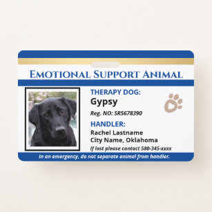感情的サポート動物ID 1フォトオプションバッジ バッジ