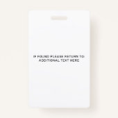 感情的パーソナライズされたサポート犬の写真IDバッジ バッジ (裏面)