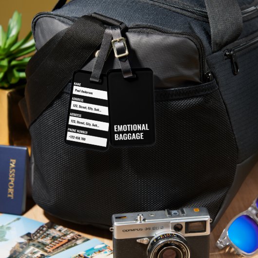 感情的手荷物皮肉おもしろいことわざ ラゲッジタグ (正面&裏面)