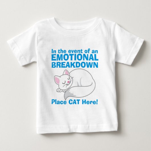 感情的衰弱の猫 ベビーTシャツ (正面)
