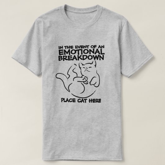 感情的衰弱の猫 Tシャツ (デザイン正面)