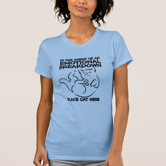 感情的衰弱の猫 Tシャツ (正面)
