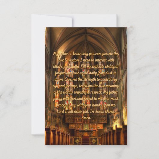 感情移入フラットグリーティングカードのための毎日の祈りの言葉 カード (正面)