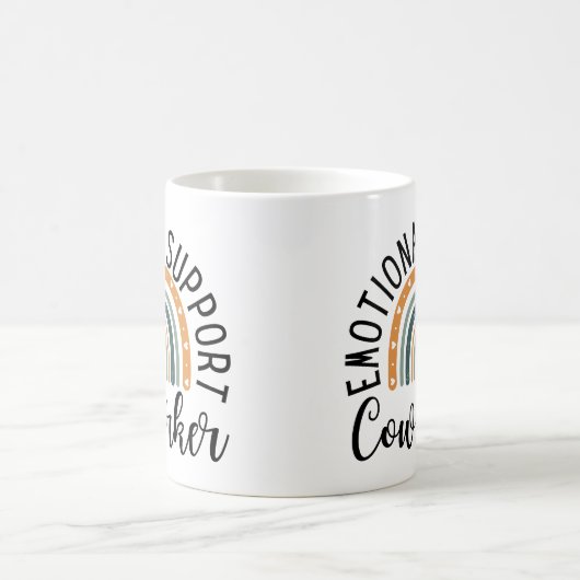 感情面での支援の同僚 コーヒーマグカップ (中央)