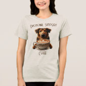 感情面での支援コーおもしろいヒー精神保健犬 トライブレンドTシャツ (正面)