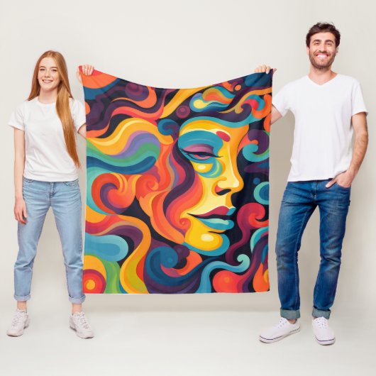 感情鮮やかの渦 フリースブランケット (インサイチュ)