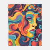 感情鮮やかの渦 フリースブランケット (正面)