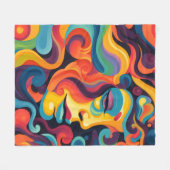 感情鮮やかの渦 フリースブランケット (正面(横))