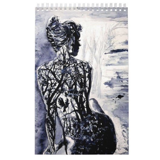 感情 – 水の色絵画の カレンダー (カバー)