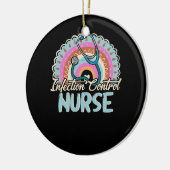 感染制御ナースレインボーレトロスタイルレインボ セラミックオーナメント (左)