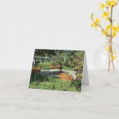 感水カードに噴水を付けた庭園 カード (黄色い花)