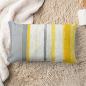 「感激させた」灰色および黄色の抽象美術の枕 ランバークッション (ブランケット)