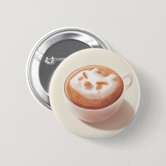 感覚で泡立てる – Coffee Art 缶バッジ (正面&裏面)
