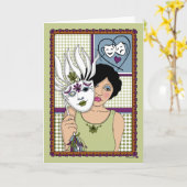 感覚のマスク_A_Greeting カード (黄色い花)