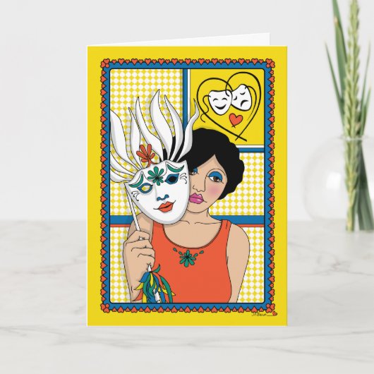 感覚のマスク_B_Greeting カード (正面)