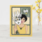 感覚のマスク_C_Greeting カード (黄色い花)