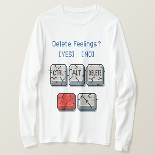 感覚の削除ピクセルアートシャツ Tシャツ (デザイン正面)