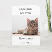 感覚を飼っている猫は「ハッピーバースデー」と言う カード (正面)