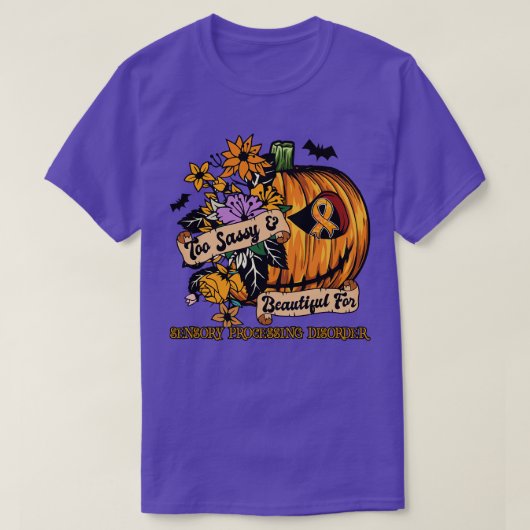 感覚処理障害認識度レトロハロー Tシャツ (デザイン正面)