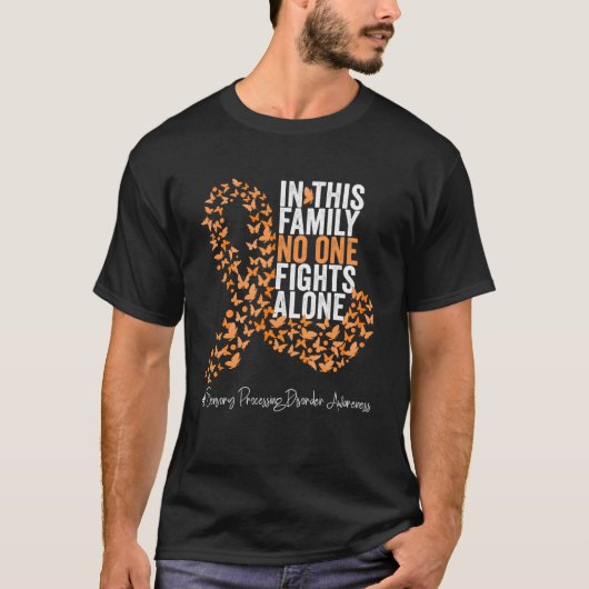 感覚処理障害認識度月オレンジ Tシャツ (正面)