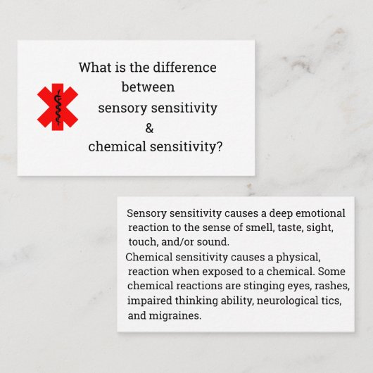 感覚的なか化学感受性 名刺 (正面/裏面)