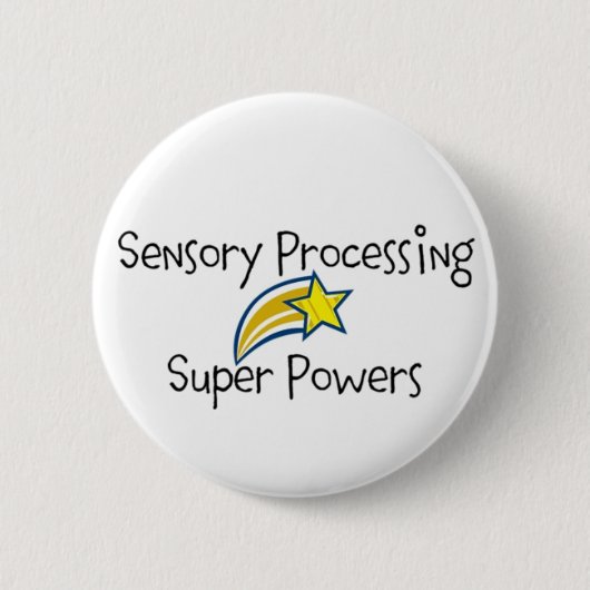 感覚的な力! 黄色い星ボタン 缶バッジ (正面)