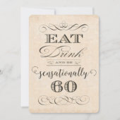 感覚的60誕生日ディナーパーティー 招待状 (正面)