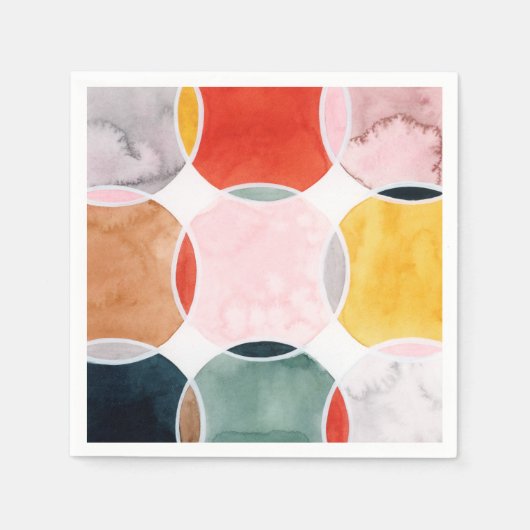 感覚的 – 円パターン スタンダードカクテルナプキン (正面)