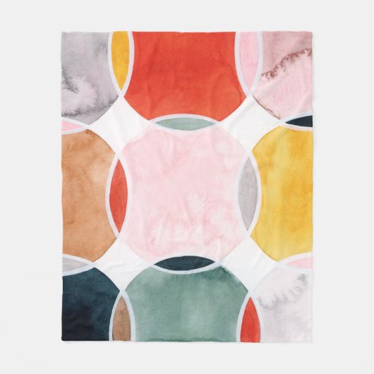 感覚的 – 円パターン フリースブランケット (正面)