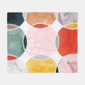 感覚的 – 円パターン フリースブランケット (正面(横))