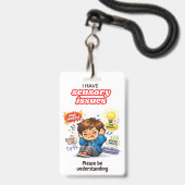 感覚過敏のお知らせバッジタグ バッジ (正面（ネックストラップ付）)