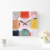 感覚-円パターン スクエア壁時計 (ホーム)